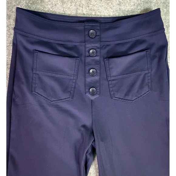 Jones New York Pants - Navy‎ Blue Button Front Wide Leg Pants Women's Size Small Polyester Spandex
